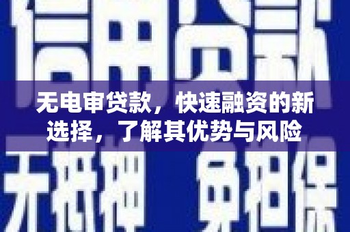 洞头无电审贷款，快速融资的新选择，了解其优势与风险