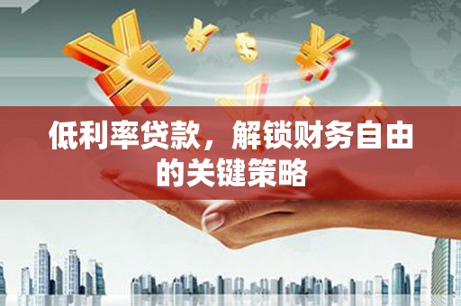 洞头低利率贷款，解锁财务自由的关键策略
