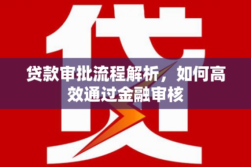 洞头贷款审批流程解析，如何高效通过金融审核