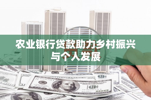 洞头农业银行贷款助力乡村振兴与个人发展