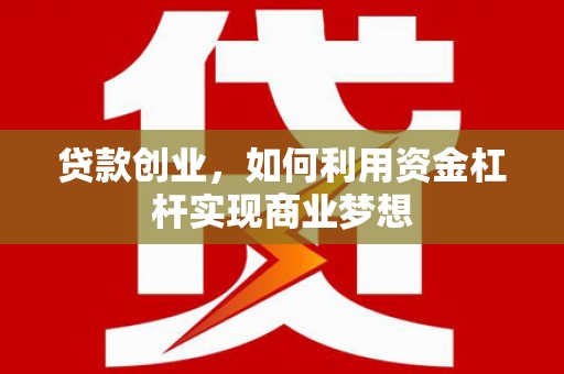 洞头贷款创业，如何利用资金杠杆实现商业梦想