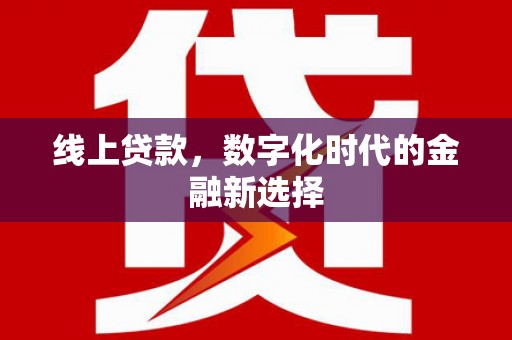 洞头线上贷款，数字化时代的金融新选择