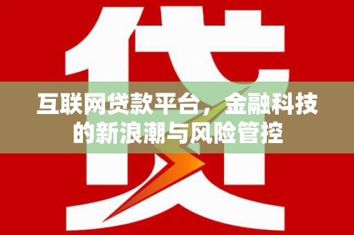 洞头互联网贷款平台，金融科技的新浪潮与风险管控