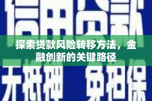 洞头探索贷款风险转移方法，金融创新的关键路径