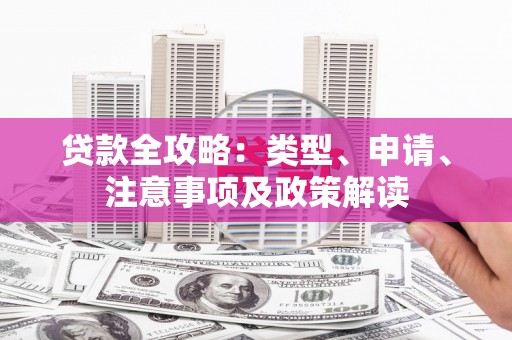 洞头贷款全攻略：类型、申请、注意事项及政策解读